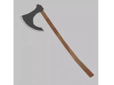 Viking Steel Weapon Axe PBR low-poly game ready Free low-poly 3D model