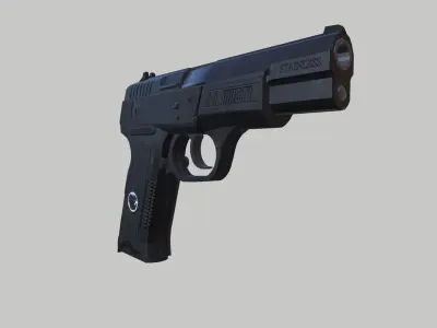 Low Poly Pistol BT1  Colour 001 Modern Weapon Low-poly 3D model
