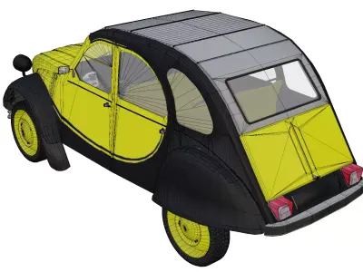 Citroen 2CV Low-poly 3D model get