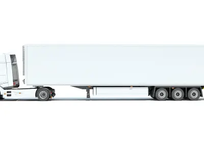 Truck with Reefer Refrigerator Trailer 3D model buy
