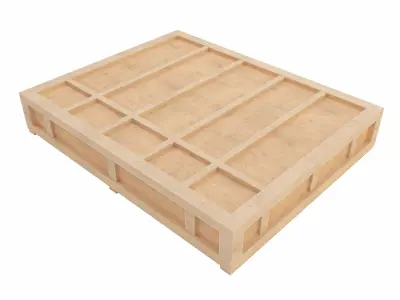 Big wooden crate  Low-poly 3D model