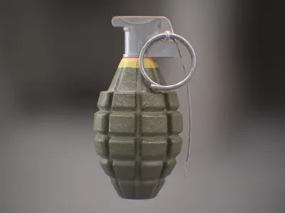 MK2 and MK2A1 Pineapple Grenade Newly Made WW2 Pack - MID POLY 3D model