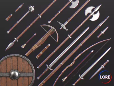 Medieval Collection Common Weapons Set 3D Model Pack
