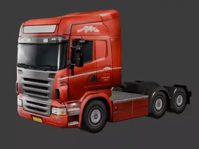 transport truck Heavy  semi  Truck European Cargo Semi Truck 3D Model Pack