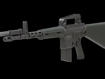 Armalite AR-10 Low Poly Low-poly 3D model