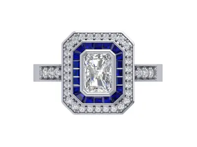 Radiant Art Deco Ring 3D print model 5