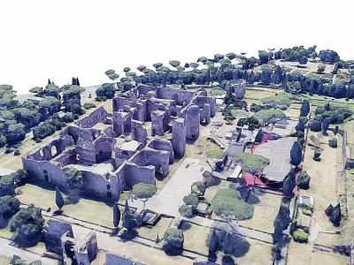 Baths of Caracalla Low-poly 3D model