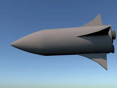 cartoon style rocket Free 3D model