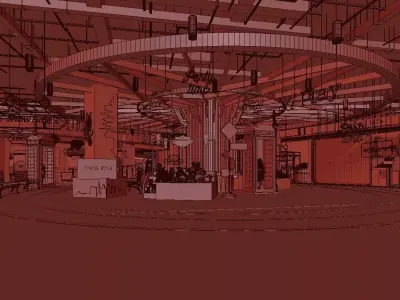 Industrial-style shopping mall - amusement park - toy store 3D model