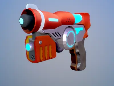Red Reaction Pistol 3D model
