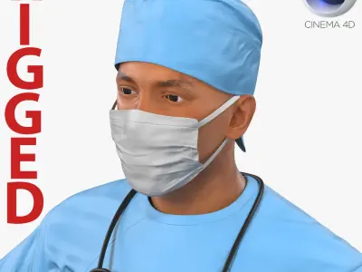  Male Surgeon Mediterranean Rigged for Cinema 4D 