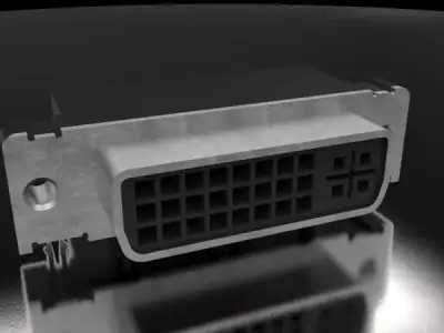 DVI socket PCB mount1 Free 3D model