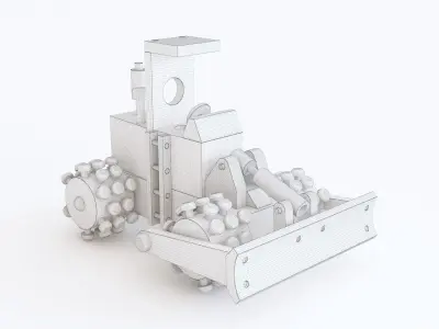 Wooden toy bulldozer 04 3D model