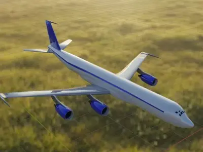 Fictional Proposed Quad Engine Jetliner 707-620 CFM Inspired Low-poly 3D model