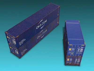 Shipping Container 08 Low-poly 3D model