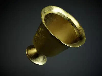 PBR Old Chalice Low Low-poly 3D model