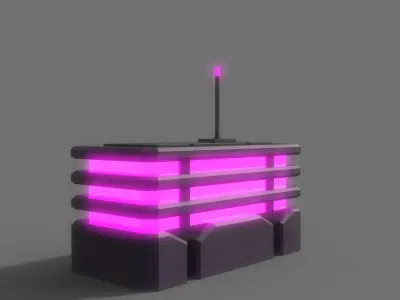 PBR Sci-Fi Building A06 Low-poly 3D model