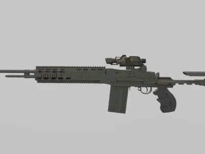 Assault rifle 3D model shop