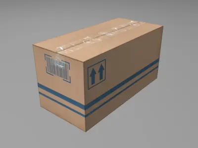 Cardboard Boxes Low Poly Low-poly 3D model