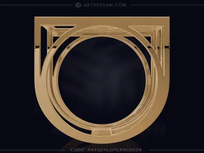 Antique Shield Plain Gold Ring 3D cad Pictures and Videos 3D print model