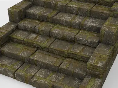 set architecture stairs small  3D model
