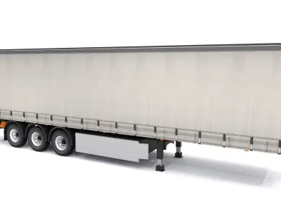 Semi Trailer Curtainsider 3D model