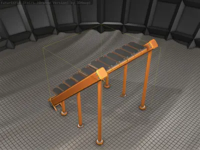 Sci-Fi Stairs - 16 - Orange Version Low-poly 3D model