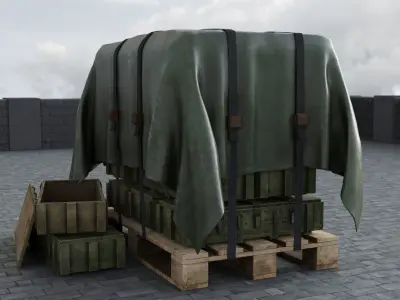 Ammo Military Cargo Case Low-poly 3D model