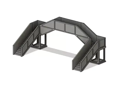 Model Railway Concrete Platform Footbridge 3D print model