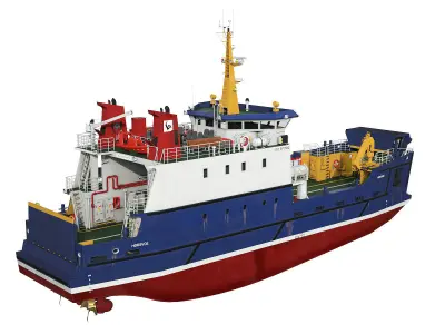 Ro-Ro Vehicle Passenger Ferry 3D model