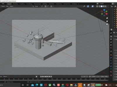 Airport - Scene model Low-poly 3D model 3D model