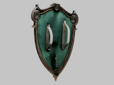 Emerald Serpent Shield Emblem 3D Model Low-poly 3D model
