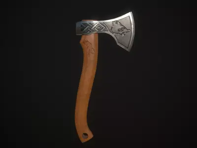 Axe Bear Low-poly 3D model