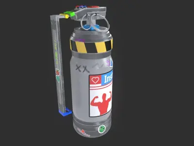 Cyberpunk style Grenade Low-poly 3D model
