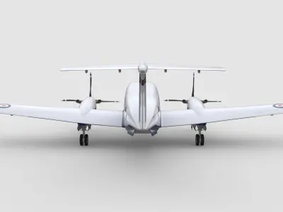 Beechcraft King Air B200 Royal Air Force Low-poly 3D model