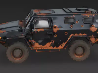 Rusted Stealth APC 3D Model Low-poly 3D model