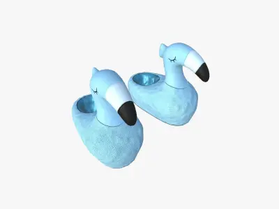 Slippers C02 Blue Flamingo - Costume Character Design Low-poly 3D model