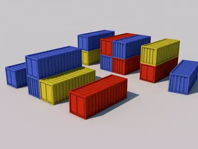 Container shipping Low-poly 3D model get