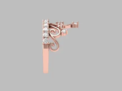 Crown Diamond  Ring  3D print model