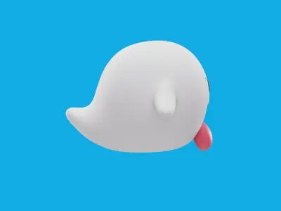 Boo ghost 3d character model lowpoly mario bros world Low-poly 3D model