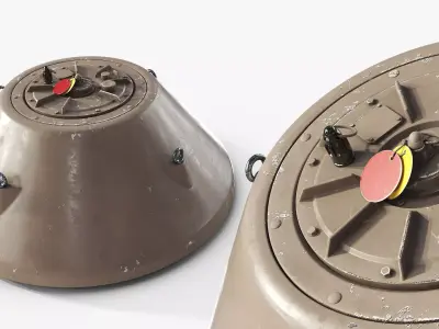 Cone-Shaped Bottom Influence Sea Mine Sand 3D model