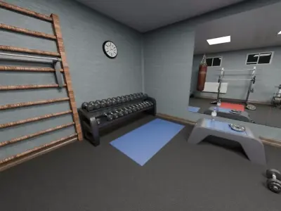 Basement Home Gym Interior Pack 3D model