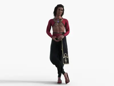 Egyptian Prince - Pharaoh King Rigged Low-poly 3D model
