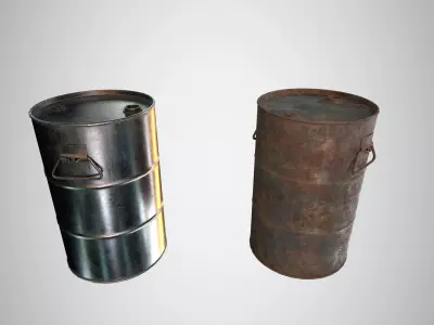 Steel Drum Food Grade Low-poly 3D model