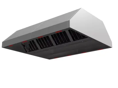 Commercial Kitchen Exhaus Hood 2400x2000x650 3D model