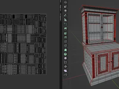 Vintage Cabinet Low-poly 3D model