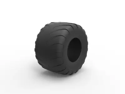 Monster Jam tire 31 Scale 1 to 25 3D print model