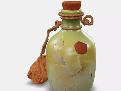 Corked Ceramic Potion Bottle Low-poly 3D model