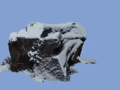 4K Snow Covered Cut Log Photoscan Low-poly 3D model