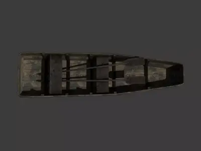wood boat Free low-poly 3D model